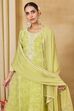 Light Green Polyester A-Line Printed Suit Set image number 8