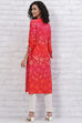 Cream LIVA Straight Kurta image number 4