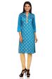 Turquoise Straight Poly Viscose Kurta image number 0