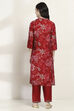 Red Viscose Blend Straight Set image number 4
