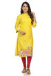 Yellow Straight Viscose Rayon Kurta image number 0