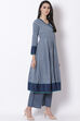 Indigo Cotton Kalidar Kurta image number 4