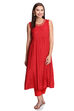 Red Kalidar Poly Cotton Kurta image number 5