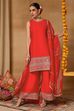 Pink Viscose Blend Straight Solid Suit Set image number 7
