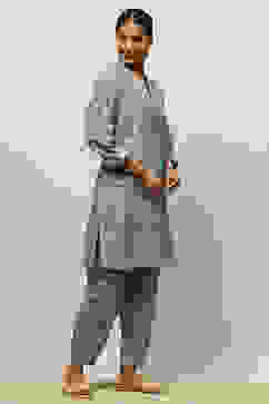 Blue Viscose Blend Straight Printed Co-ord Set image number 5