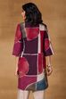 Maroon Cotton Polyester Straight Printed Kurta image number 4