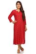 Red Straight Viscose Kurta image number 0
