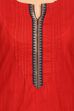 Red Straight Cotton Kurta image number 4