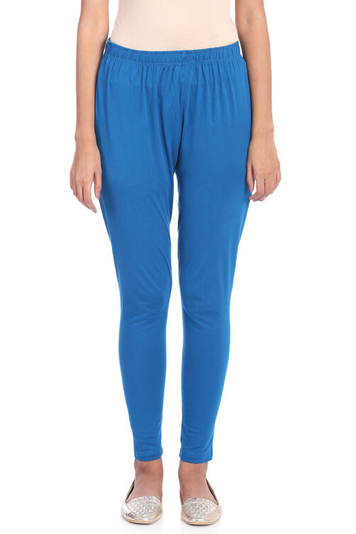 Teal Blue Cotton Leggings image number 0