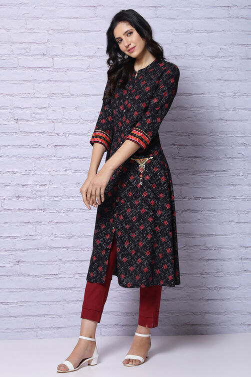 Black Viscose Kurta image number 5