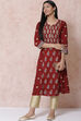 Maroon LIVA A Line Kurta image number 2