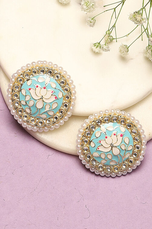 Blue Alloy Earrings image number 0