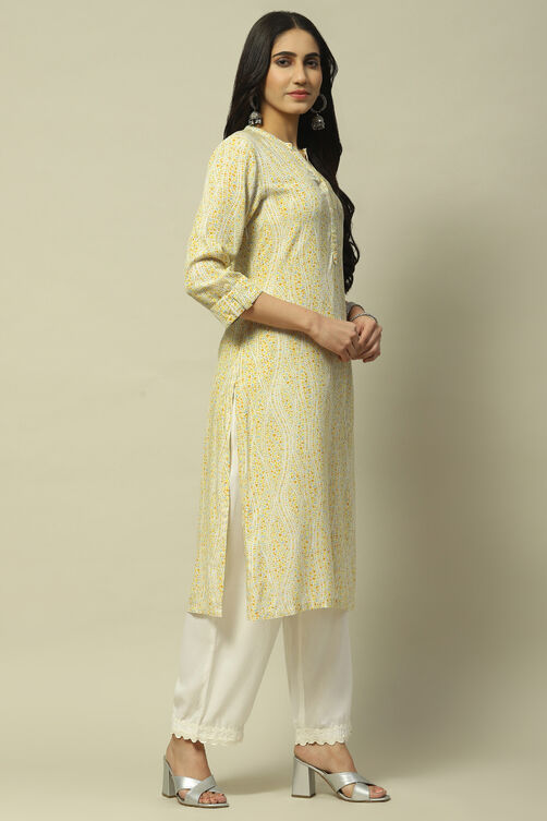 White Rayon Staight Kurta image number 4