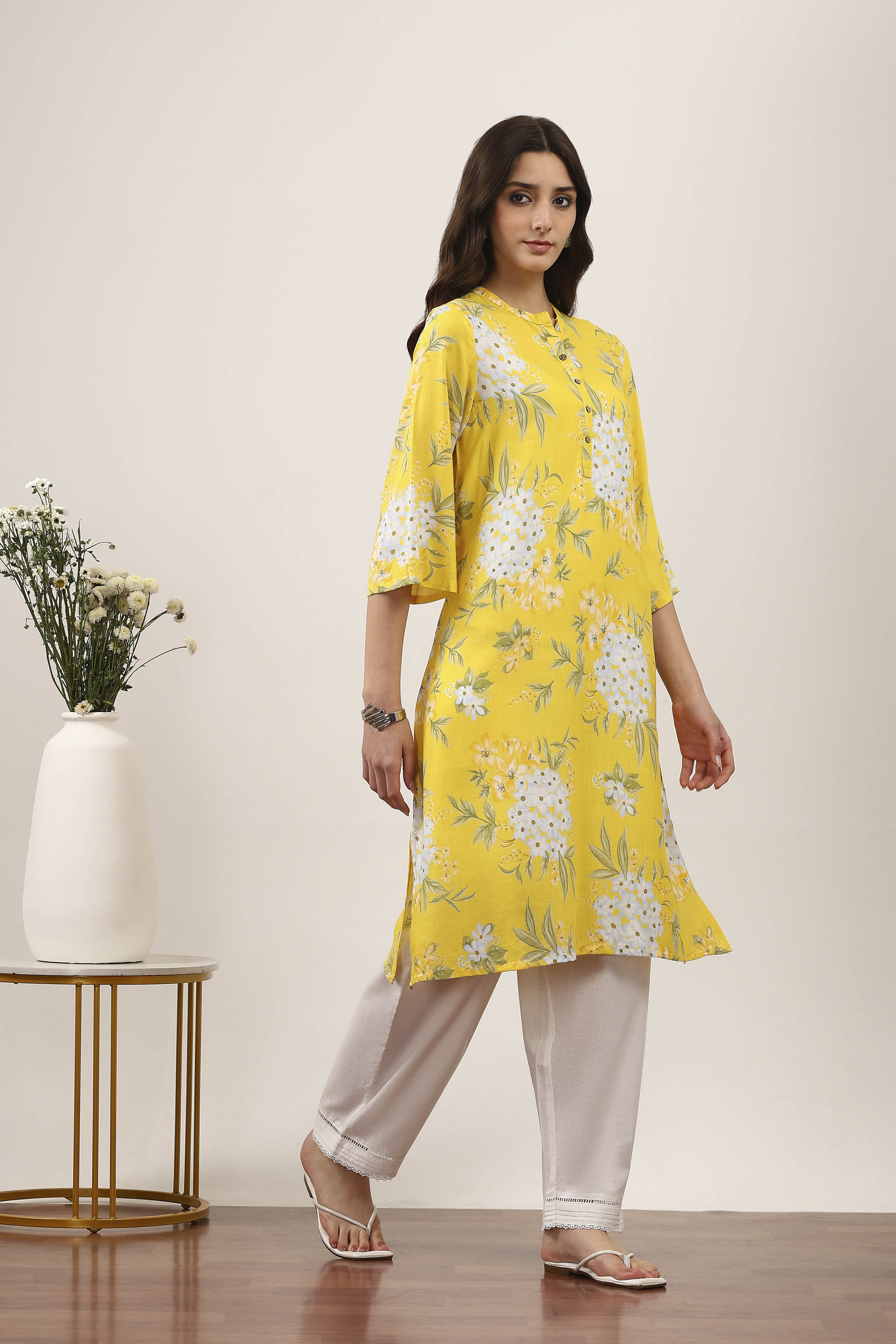 Orange Rayon Straight Kurtas image number 4