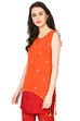 Orange A-Line Georgette Indie Top image number 3
