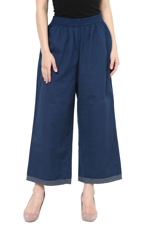 Off White Cotton Short Slim Pants image number 0