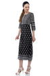 Black Flared Viscose Dress image number 2