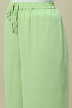 Lime Green Cotton Blend Palazzo image number 1