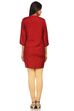 Red Straight Viscose Cotton Indie Top image number 3