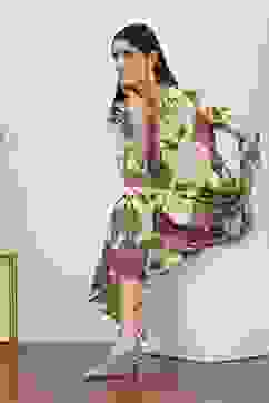 Beige Rayon & Cotton Flex Kurta Pants Set image number 0