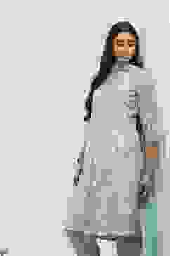 Green Viscose Polyester Gathered Suit Sets image number 7