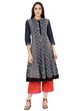 Black Kalidar Cotton Kurta image number 0