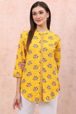 Yellow LIVA Floral Top image number 2