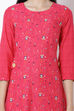 Pink Viscose A-Line Dress image number 3