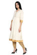 Off White Kalidar Cotton Kurta image number 2