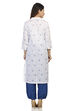 White Straight Cambric Cotton Kurta image number 4