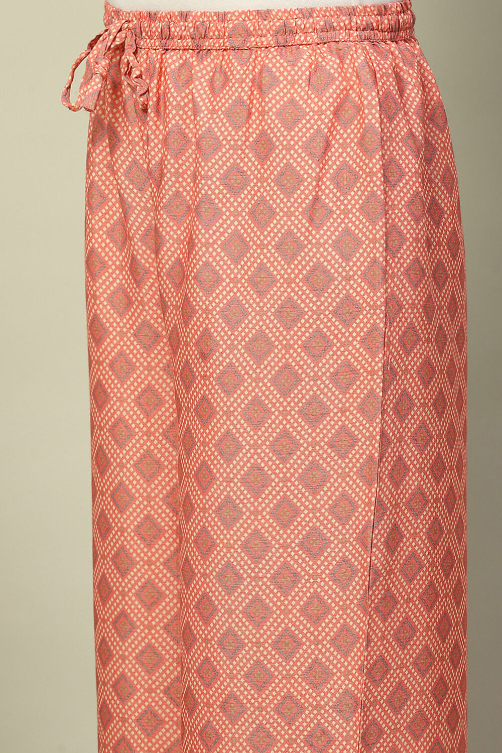 Coral Floral Printed Straight Kurta Palazzo Set image number 2