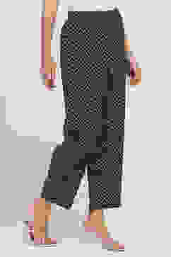 Indigo Cotton Printed Regular Pants image number 3