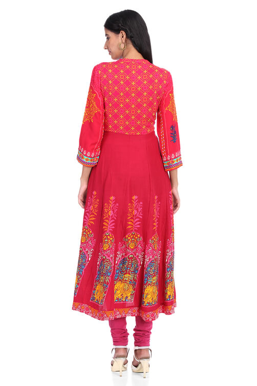 Off White Kalidar Viscose Rayon Kurta image number 5