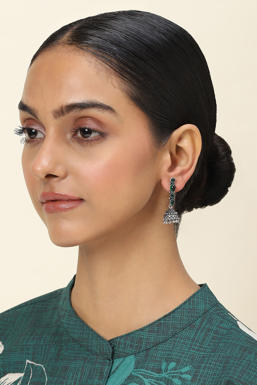 Green Alloy Jhumkas image number 3