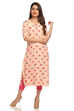 Peach Straight Viscose Kurta image number 0