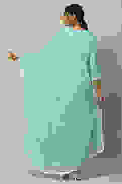 Sea Green Poly Chiffon Dupatta image number 2