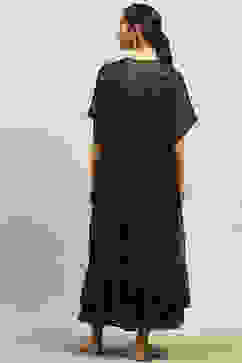 Black Poly Georgette A-Line Printed Top Lehanga Lehenga image number 4