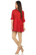 Red A Line Poly Cotton Indie Top image number 3