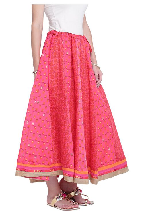 Pink Polyester Skirt image number 3