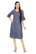 Indigo Straight Cotton Kurta image number 4
