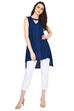 Indigo Asymmetric Polyester Kurta image number 1