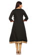 Black Cotton A-Line Kurta image number 3