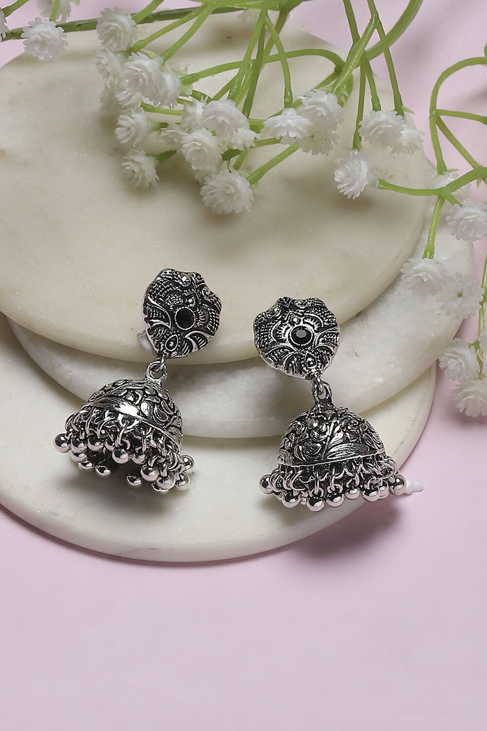 Silver Oxidize Alloy Jhumka image number 0