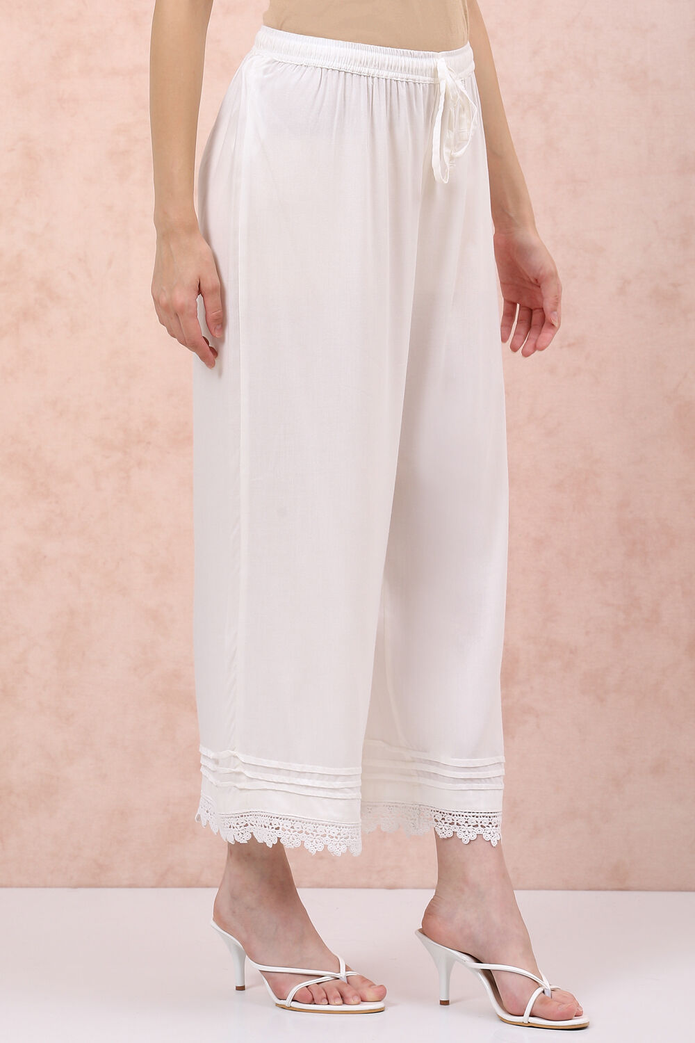 White printed palazzo pants top