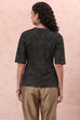 Black Art Silk Short Top image number 4