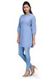 Blue Cotton Straight Kurti image number 2