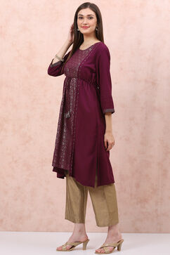 Phalsa LIVA Flared Kurta image number 2