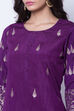 Purple Polyester Dupioni Straight Kurta image number 1