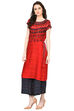 Red Straight Viscose Kurta image number 2