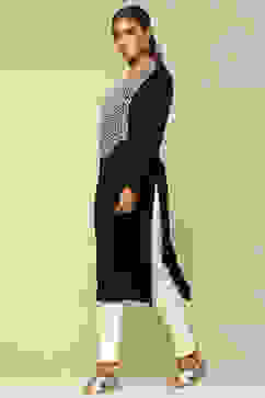 Black Acrylic Straight Kurta image number 2